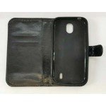 Black Book Case Flip with Strap For Nokia 1 TA-1047 Slim Fit Look